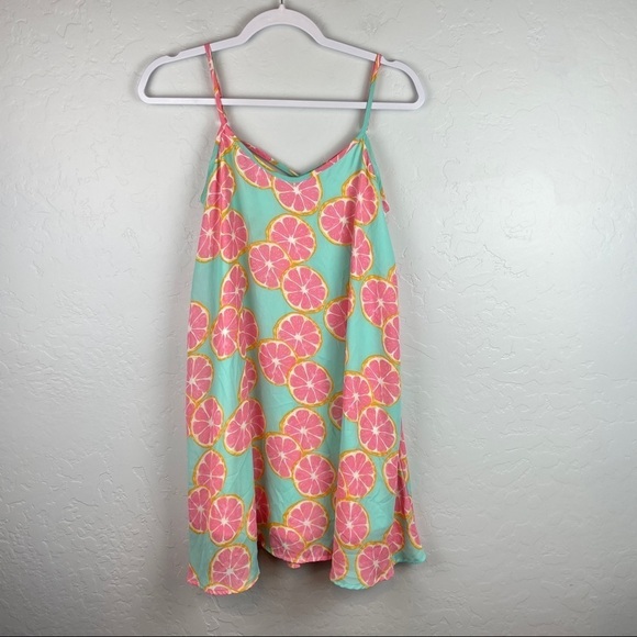 Lauren James Lola Main Squeeze Grapefruit Printed Swing Mini Dress Size Small‎ - Picture 2 of 8